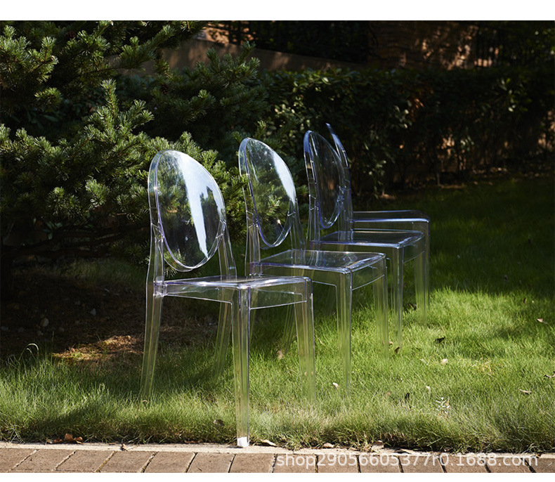 Dining Chair Transparent Light Chair Wedding Ins Style Conference Chair Nordic Ghost Devil Crystal Chair Crystal Chair
