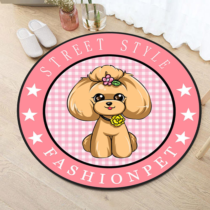 Carpet Wholesale Custom Computer Chair Mat Hanging Basket Mat Crystal Velvet round Carpet Floor Mat Printed Cartoon Children&#039;s Blanket