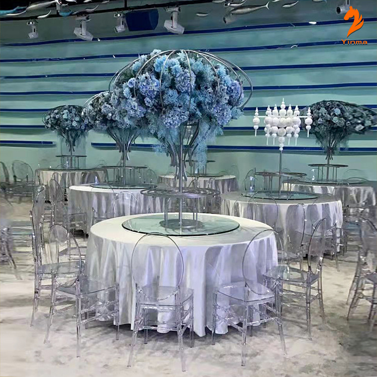 Wedding Bamboo Chair Transparent Plastic Resin Chair Acrylic Crystal Hotel Banquet Backrest Chair Crystal Chair