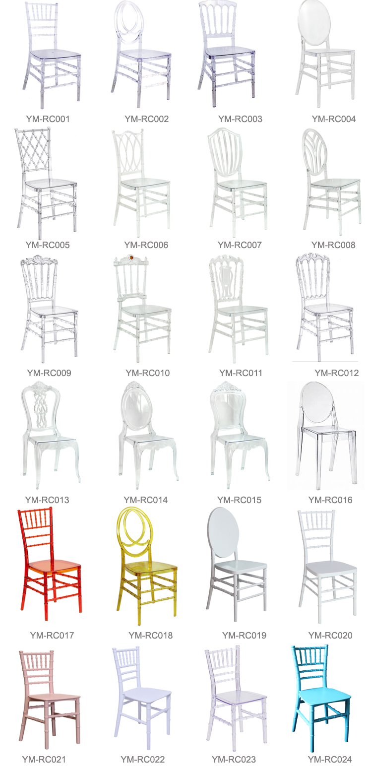 Wedding Bamboo Chair Transparent Plastic Resin Chair Acrylic Crystal Hotel Banquet Backrest Chair Crystal Chair