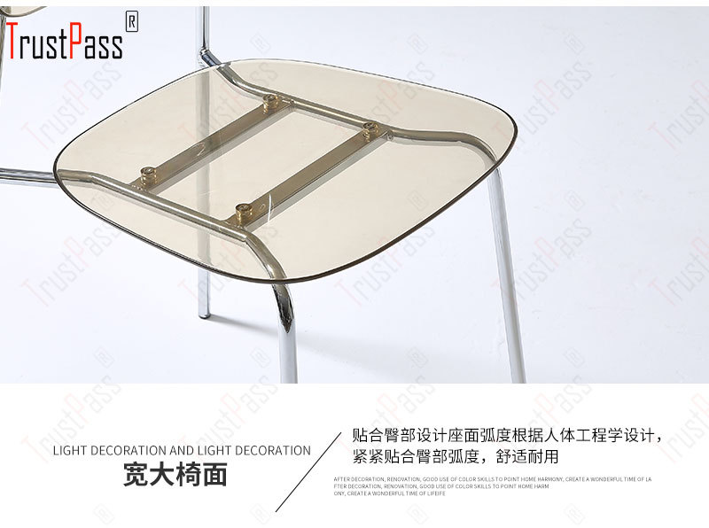 Crystal Chair  Ins Internet Celebrity Acrylic Plastic Crystal Chair Designer Chair Photo Negotiation Chair