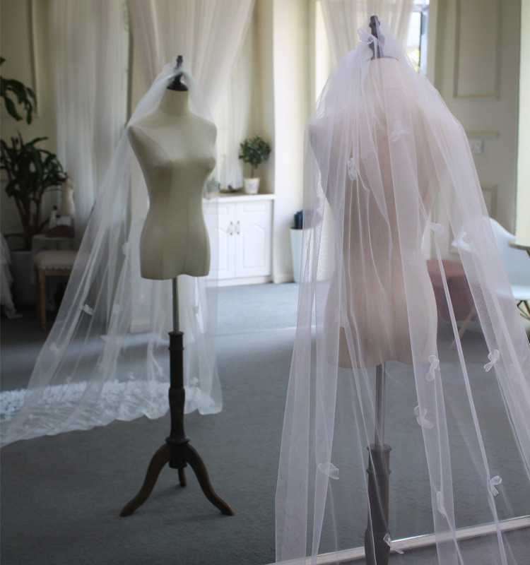 V661 Mori Style Sweet Handmade Flower Trailing Bridal Veil White Simple Super Fairy Wedding Trip Shoot Headdress V661 Mori Style Sweet Handmade Flower Trailing Bridal Veil White Simple Super Fairy Wedding Trip Shoot Headdress