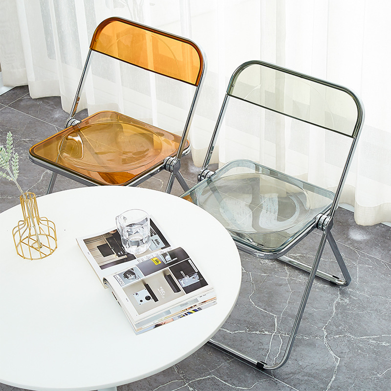 Transparent Folding Chair Acrylic Crystal Chair Designer Photo Negotiation Folding stool