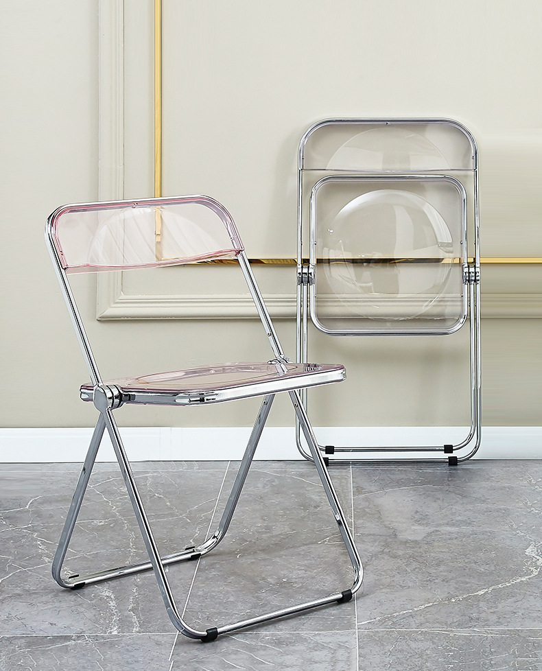 Transparent Folding Chair Acrylic Crystal Chair Designer Photo Negotiation Folding stool