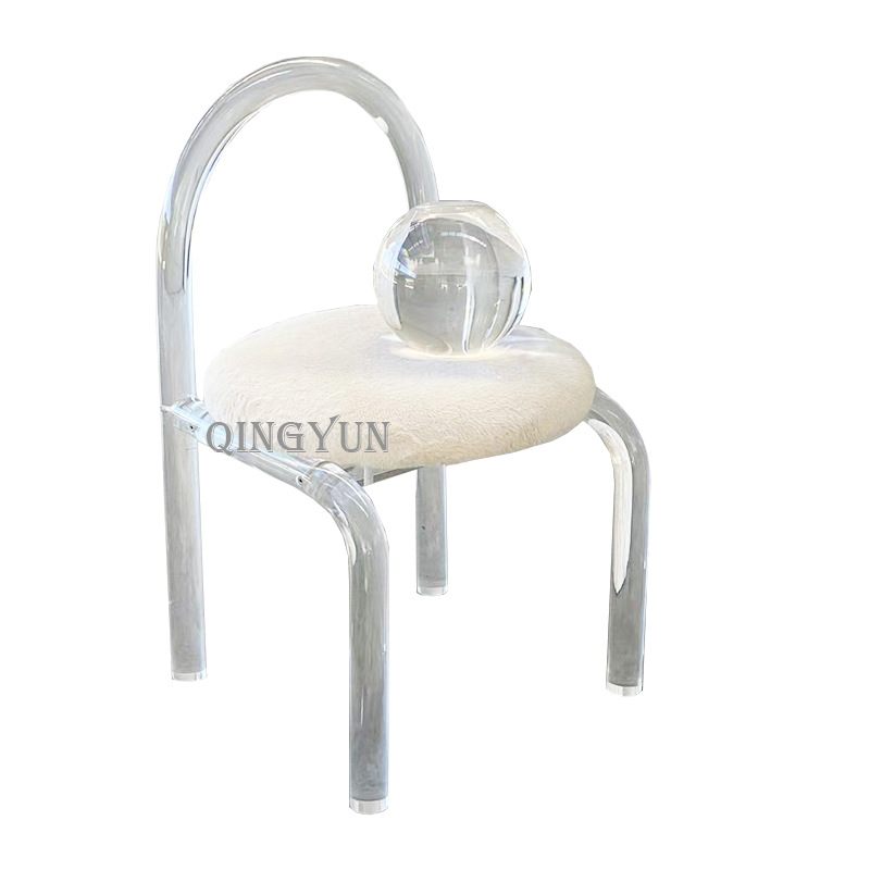 Chair Transparent Acrylic Ins Chair Celebrity Theme Restaurant Photo Crystal Dining Chair Princess Chair