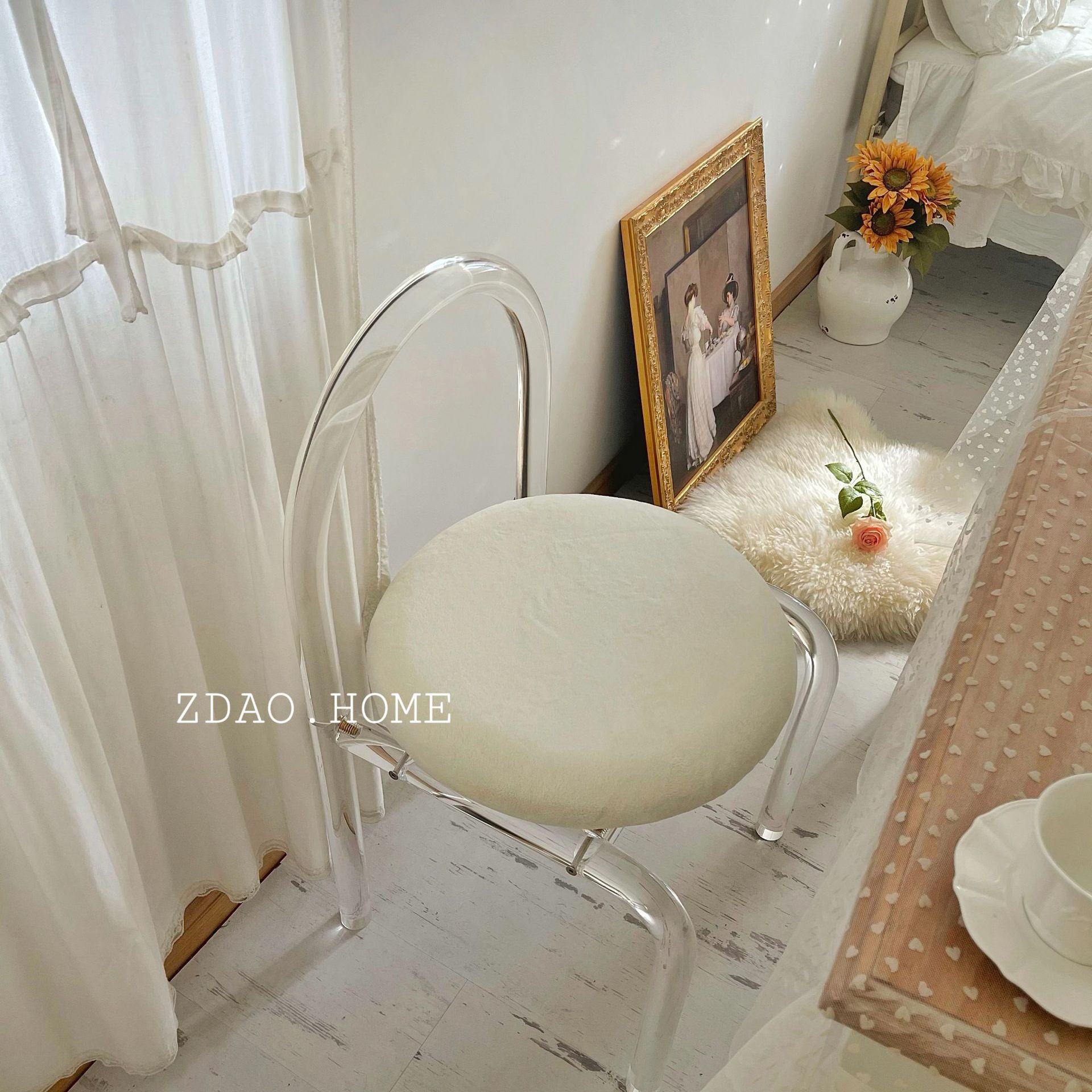 Chair Transparent Acrylic Ins Chair Celebrity Theme Restaurant Photo Crystal Dining Chair Princess Chair