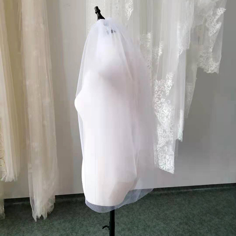 Factory Direct Supply Bride Cheap Veil Single Layer Lace Embroidery 1.5 Mignon Maimai Secret Net Wedding Gift Red Veil
