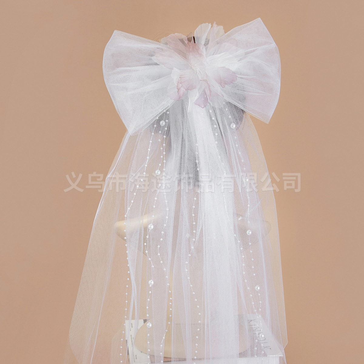 Cross-Border New Arrival Bow Super Fairy Veil Beautiful Bridal Headdress Wedding Dress Photo Photography Photo Props Manufacturer