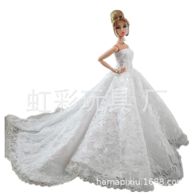 White Trailing Wedding Dress with Veil Dress-up Doll 30cm Wedding Dress 2020 Generation E-Commerce Ping