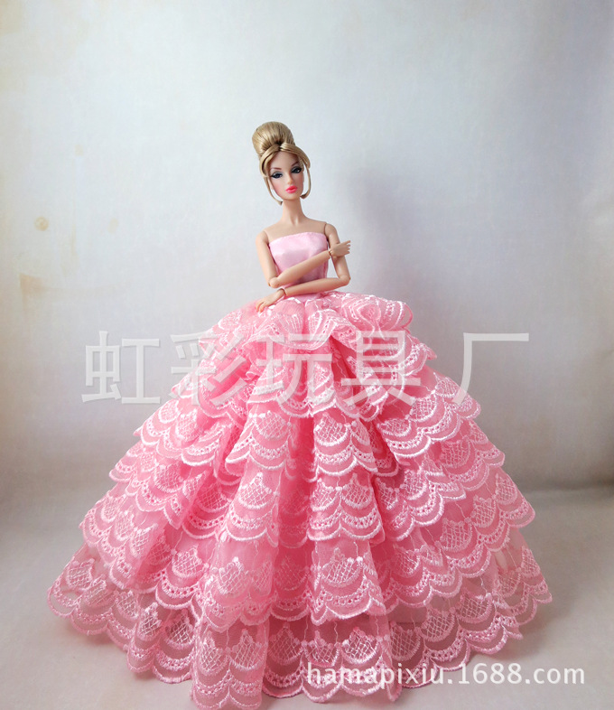 White Trailing Wedding Dress with Veil Dress-up Doll 30cm Wedding Dress 2020 Generation E-Commerce Ping