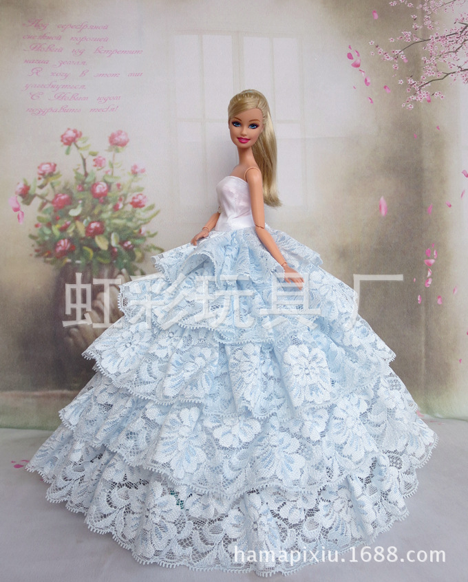 White Trailing Wedding Dress with Veil Dress-up Doll 30cm Wedding Dress 2020 Generation E-Commerce Ping