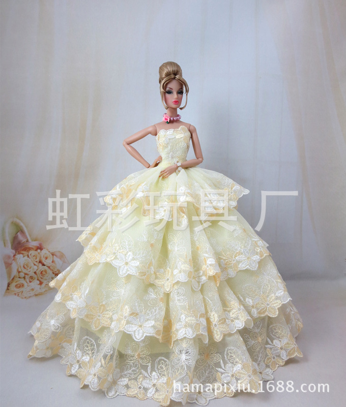 White Trailing Wedding Dress with Veil Dress-up Doll 30cm Wedding Dress 2020 Generation E-Commerce Ping