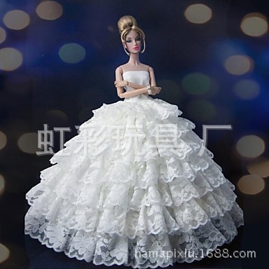 White Trailing Wedding Dress with Veil Dress-up Doll 30cm Wedding Dress 2020 Generation E-Commerce Ping