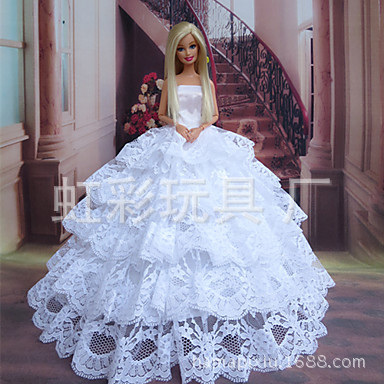 White Trailing Wedding Dress with Veil Dress-up Doll 30cm Wedding Dress 2020 Generation E-Commerce Ping
