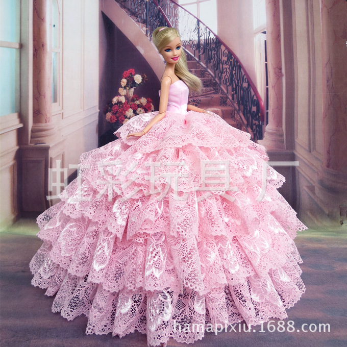 White Trailing Wedding Dress with Veil Dress-up Doll 30cm Wedding Dress 2020 Generation E-Commerce Ping