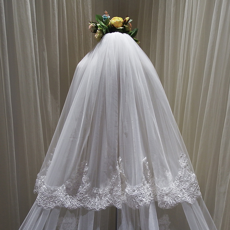 New Bridal Super Long 4 M Trailing Big Veil Korean Wedding Hall Wedding Veil