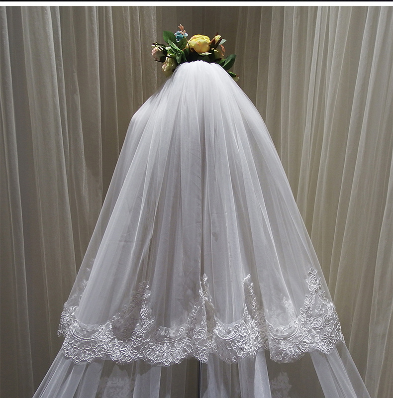 New Bridal Super Long 4 M Trailing Big Veil Korean Wedding Hall Wedding Veil New Bridal Super Long 4 M Trailing Big Veil Korean Wedding Hall Wedding Veil