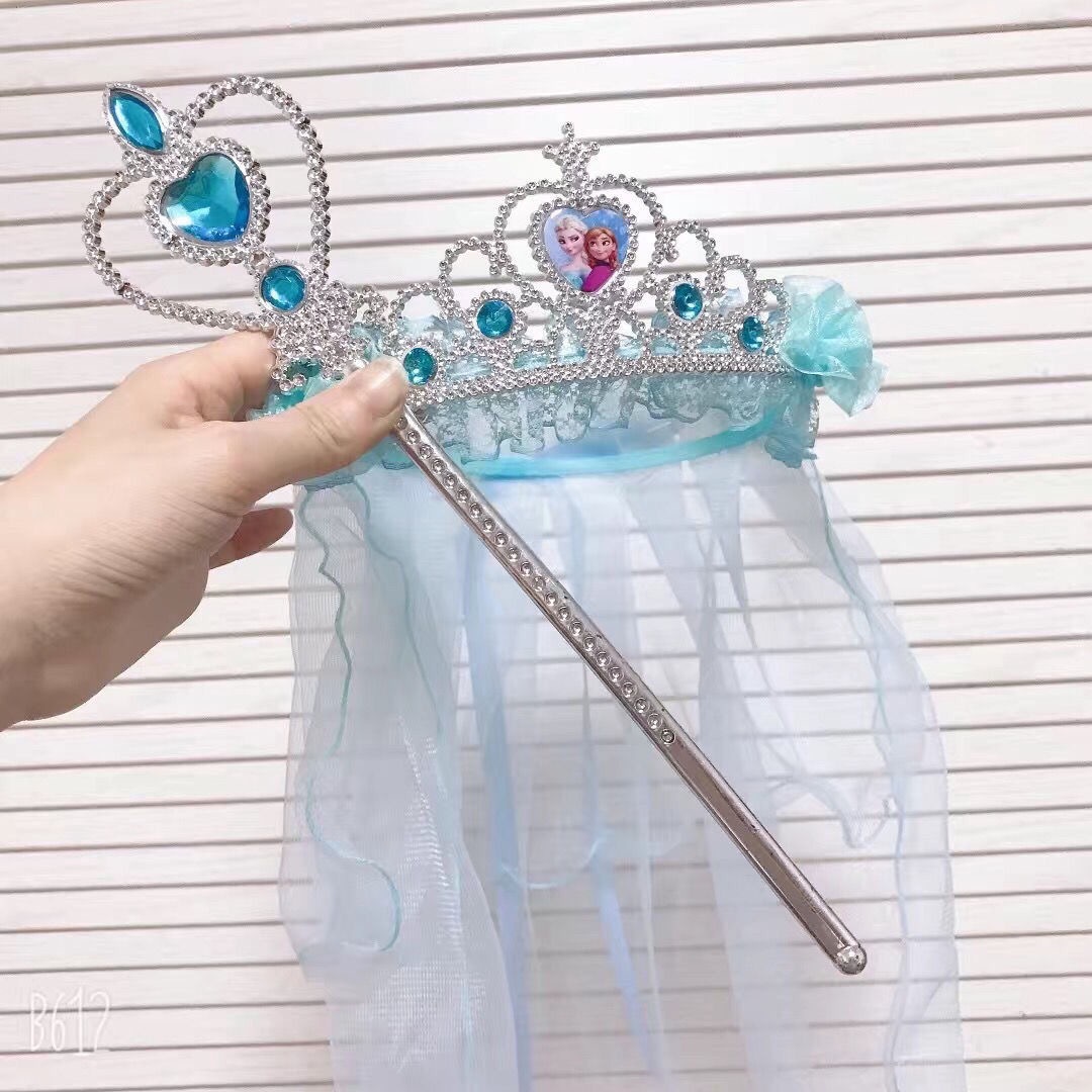 New Crown Veil Children's Travel Ornament Wedding Garland Lace Princess Headwear Garland Luminous Veil