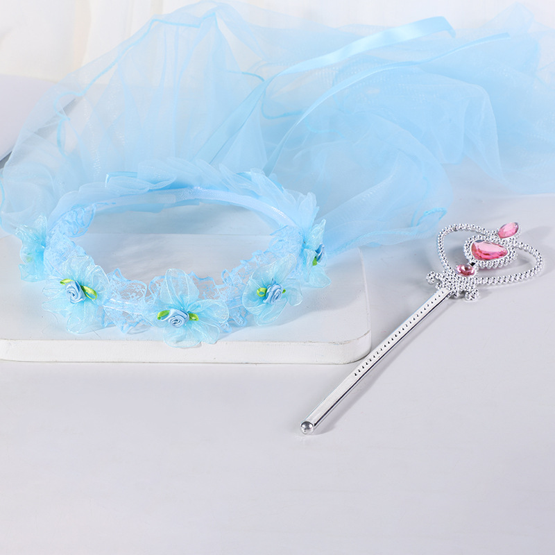 New Crown Veil Children's Travel Ornament Wedding Garland Lace Princess Headwear Garland Luminous Veil