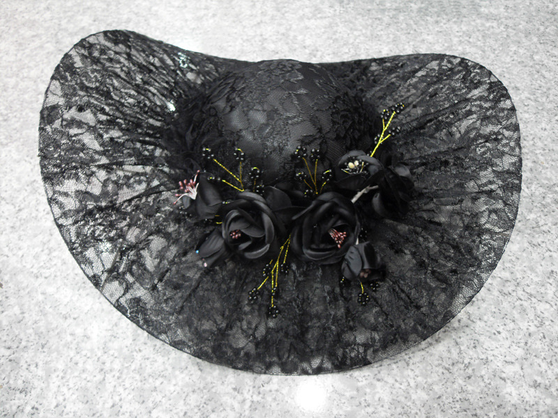 Flower Veil Top Hat Hair Accessories Barrettes Large Hat Pearl Socialite Lace Photo Studio Accessories Wedding Hat