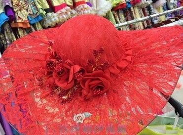 Flower Veil Top Hat Hair Accessories Barrettes Large Hat Pearl Socialite Lace Photo Studio Accessories Wedding Hat
