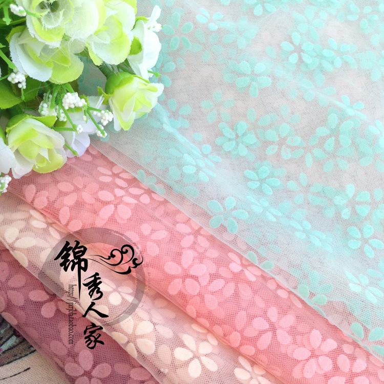 Love Flocking Hard Mesh Wedding Dress Veil Wedding Veil Headdress Material Mesh