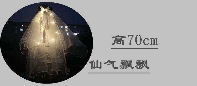 Luminous Veil Beautiful White Women's Veil Veil New Bow Double-Layer Wedding Veil
