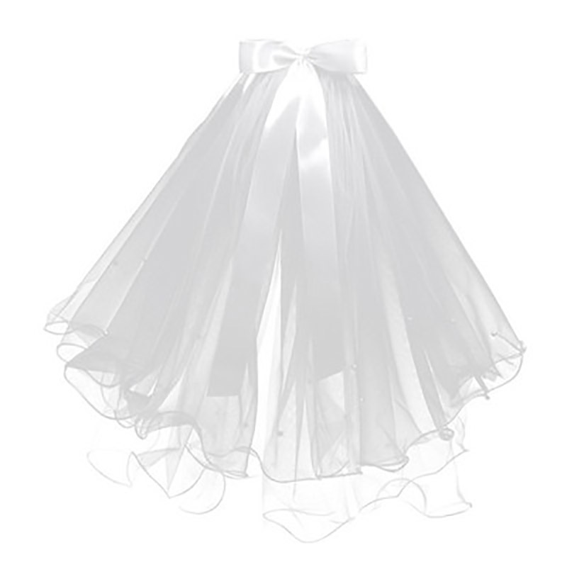Luminous Veil Beautiful White Women&#039;s Veil Veil New Bow Double-Layer Wedding Veil