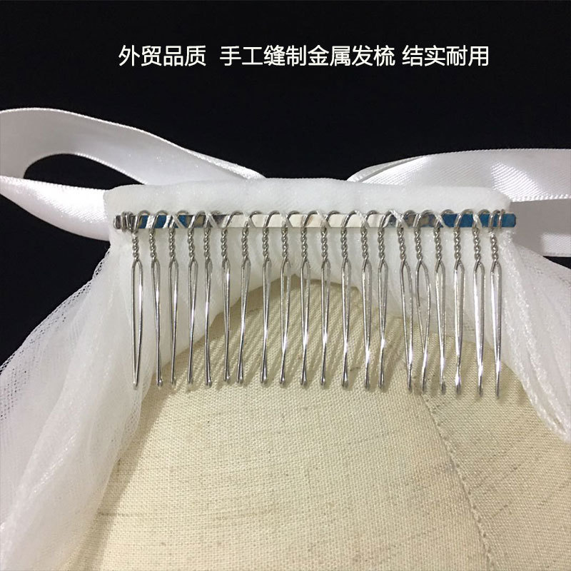 Super Fairy Mori Style Ribbon Bow Bridal Veil Wedding Fashion Photography Organza License Small Veil