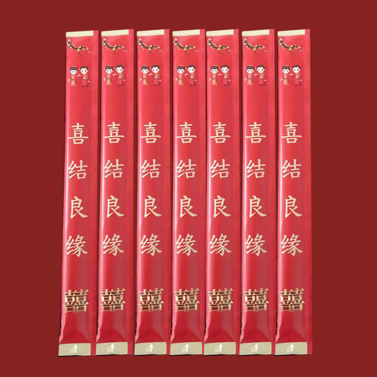 Wedding Chopsticks Birthday Chopsticks Banquet Takeaway Bamboo Chopsticks Red Independent Packaging Chopsticks