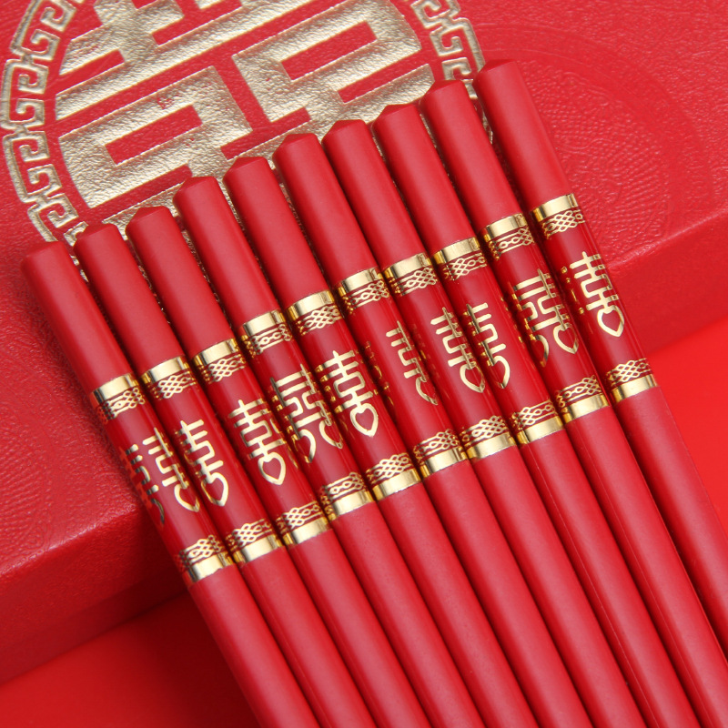 Hot Sale Red Wedding Household Tableware RED DOUBLE HAPPINESS Wedding Chopsticks Hot Sale Red Wedding Household Tableware RED DOUBLE HAPPINESS Wedding Chopsticks