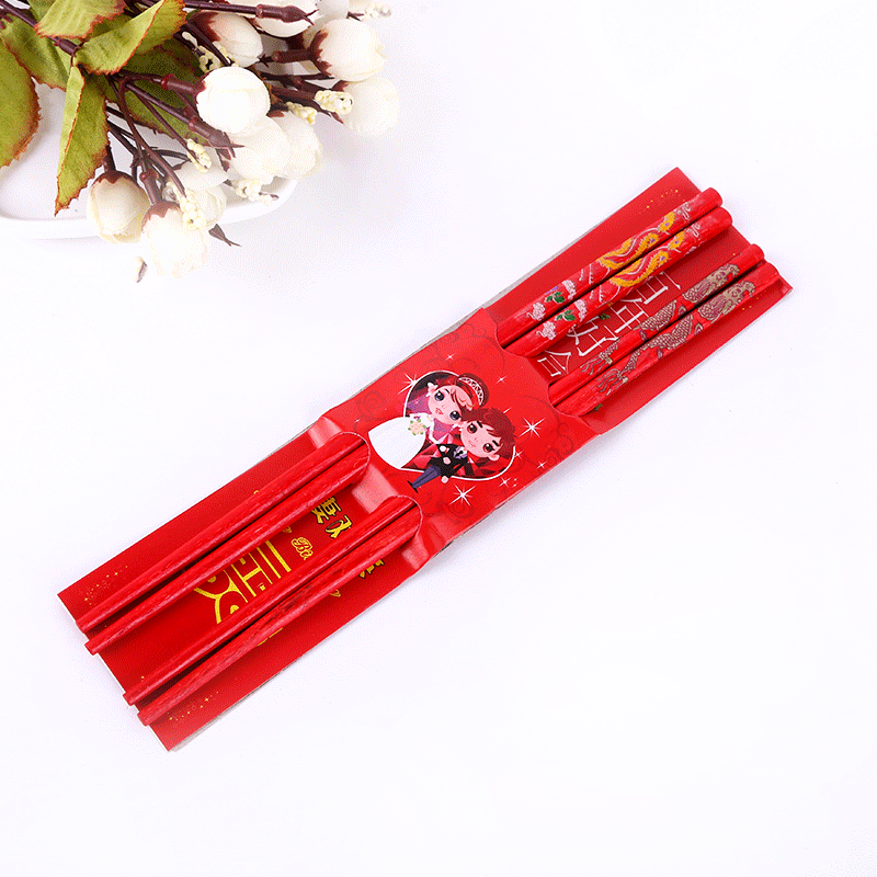 Factory Direct Sales Wedding Wedding Chopsticks Wedding Banquet Festive Red Chopsticks Gift Red Wedding Chopsticks