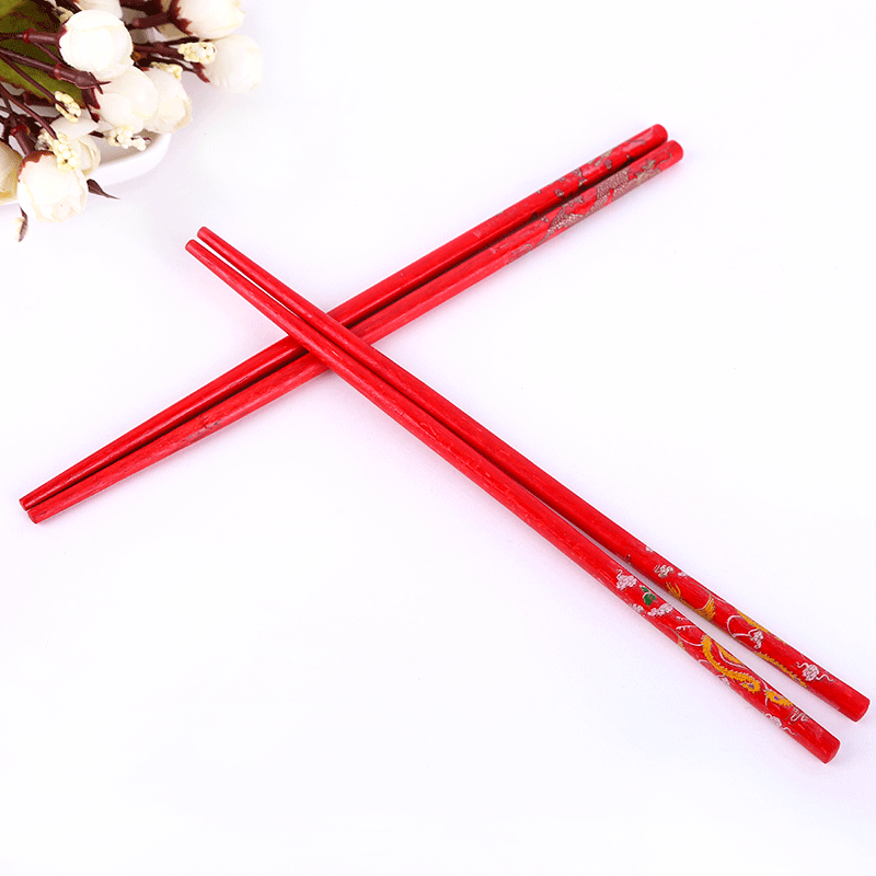 Factory Direct Sales Wedding Wedding Chopsticks Wedding Banquet Festive Red Chopsticks Gift Red Wedding Chopsticks