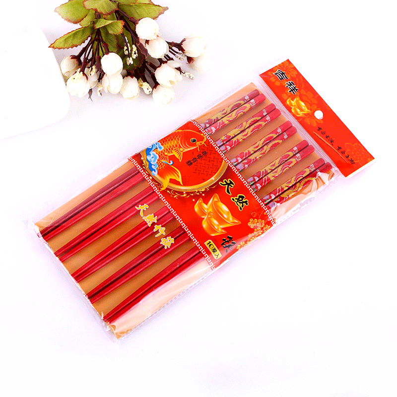Factory Direct Sales Wedding Wedding Chopsticks Wedding Banquet Festive Red Chopsticks Gift Red Wedding Chopsticks