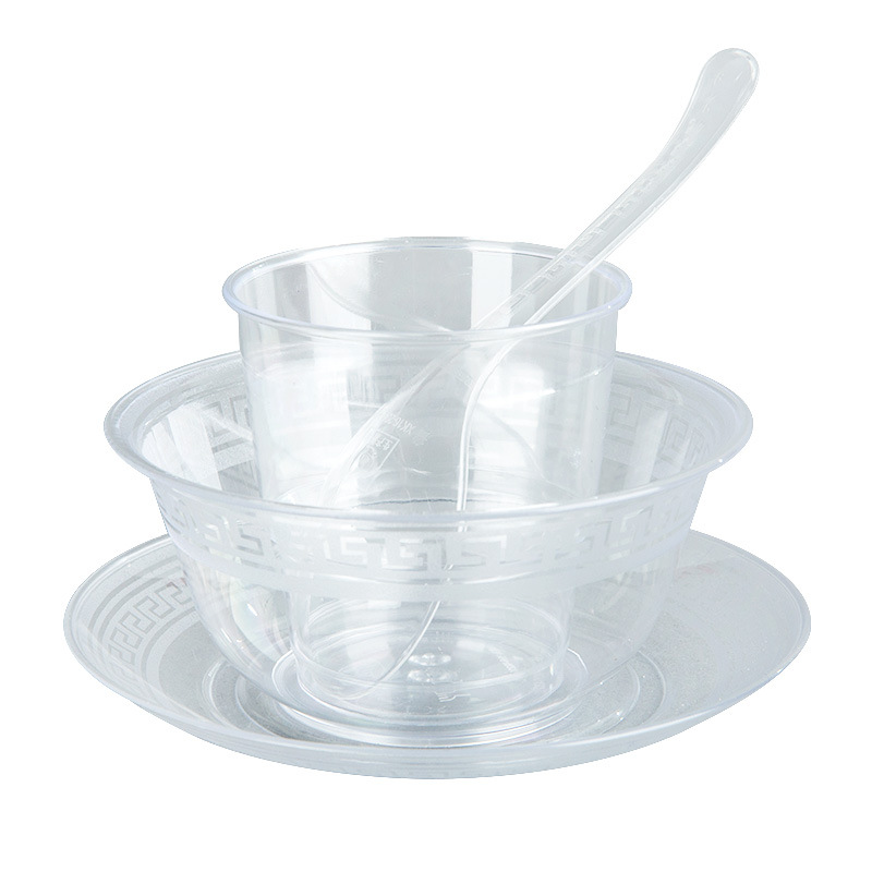 Bowl Chopsticks Set FourPiece Set Home Wedding Banquet Environmental Protection HighGrade Hard Plastic Bowl Dish Picnic
