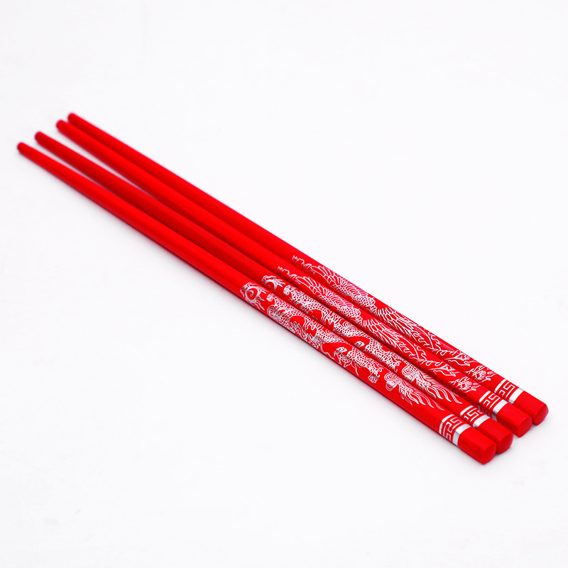 Red Chopsticks Xi Character Wedding Supplies Creative Wedding Hi Dragon and Phoenix Wedding Chopsticks