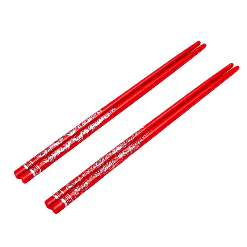 Red Chopsticks Xi Character Wedding Supplies Creative Wedding Hi Dragon and Phoenix Wedding Chopsticks