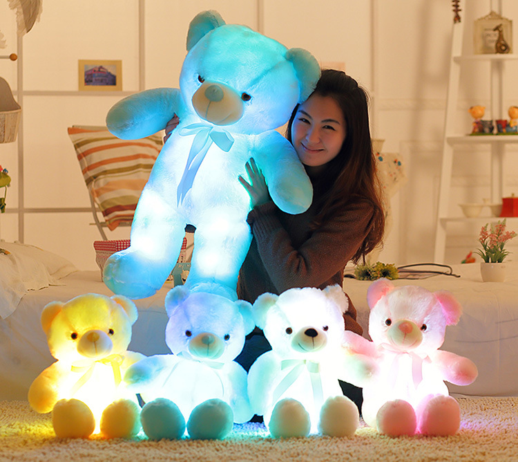Cross-Border Luminous Bear Bow Tie Teddy Bear Ragdoll Plush Toy Built-in Led Seven-Color Lights Luminous Hair Generation Cross-Border Luminous Bear Bow Tie Teddy Bear Ragdoll Plush Toy Built-in Led Seven-Color Lights Luminous Hair Generation