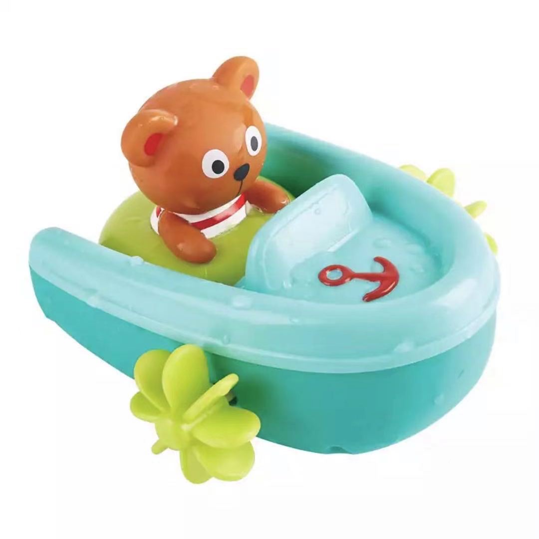 [Officially Authorized] German Hape Teddy Bear Water Skiing Warrior Boat Bath Toy One Piece Dropshipping