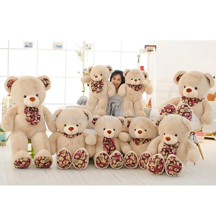 Teddy bear doll bear bear large doll LED luminous printing tie