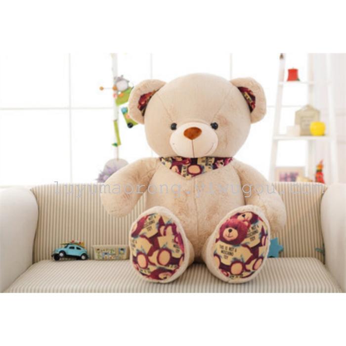 Teddy bear doll bear bear large doll LED luminous printing tie