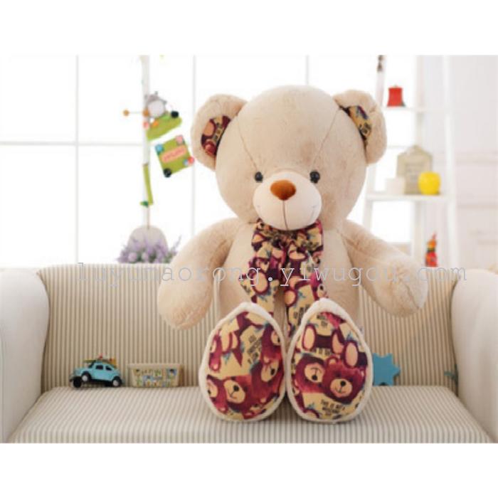 Teddy bear doll bear bear large doll LED luminous printing tie