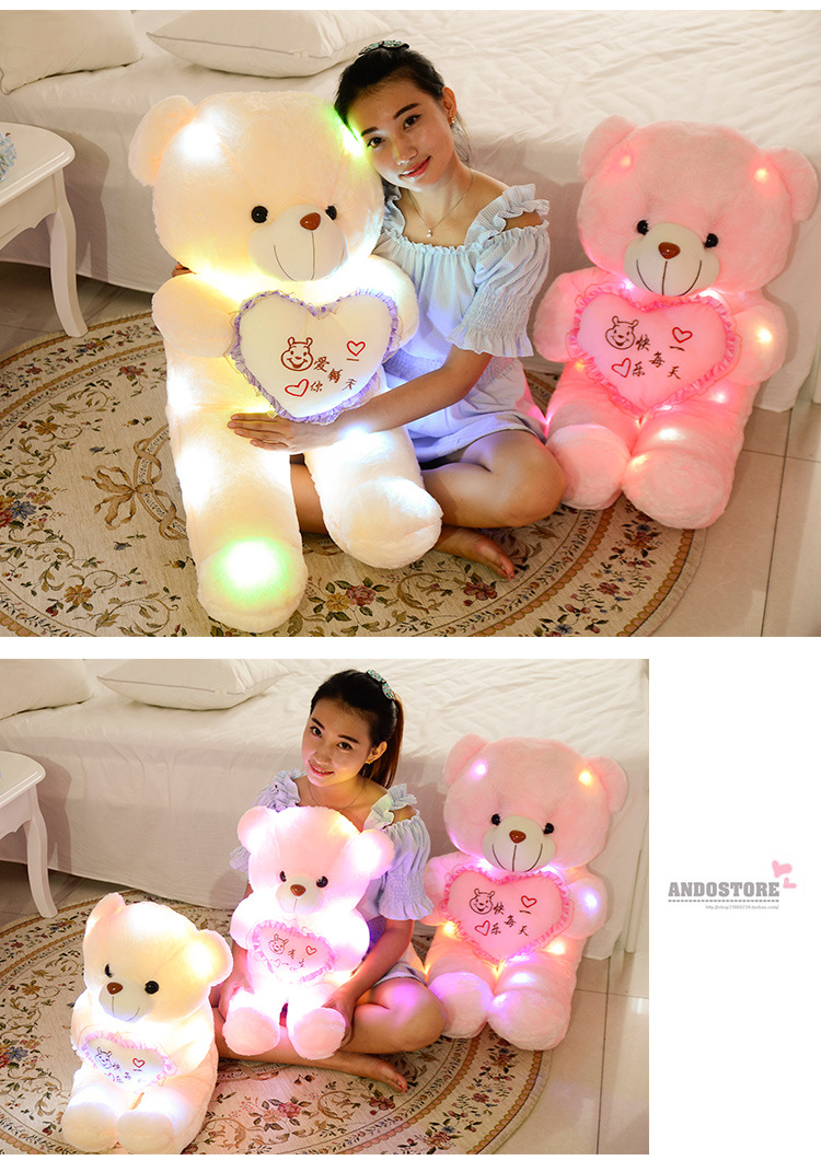 Hot Sale Teddy Bear Doll Plush Toys Doll Luminous Toy Bear Ragdoll Birthday Gift One Product Dropshipping