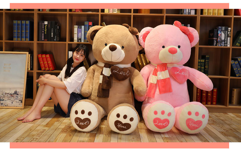 Large Free Shipping Bear Internet Celebrity Product Teddy Bear Doll Plush Hair Doll TikTok Stall Toy Bear