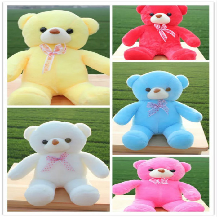 Colorful Luminous Ribbon Teddy Bear Wedding Throws Crane Machines Doll Plush Toys Doll Bear Colorful Luminous Ribbon Teddy Bear Wedding Throws Crane Machines Doll Plush Toys Doll Bear