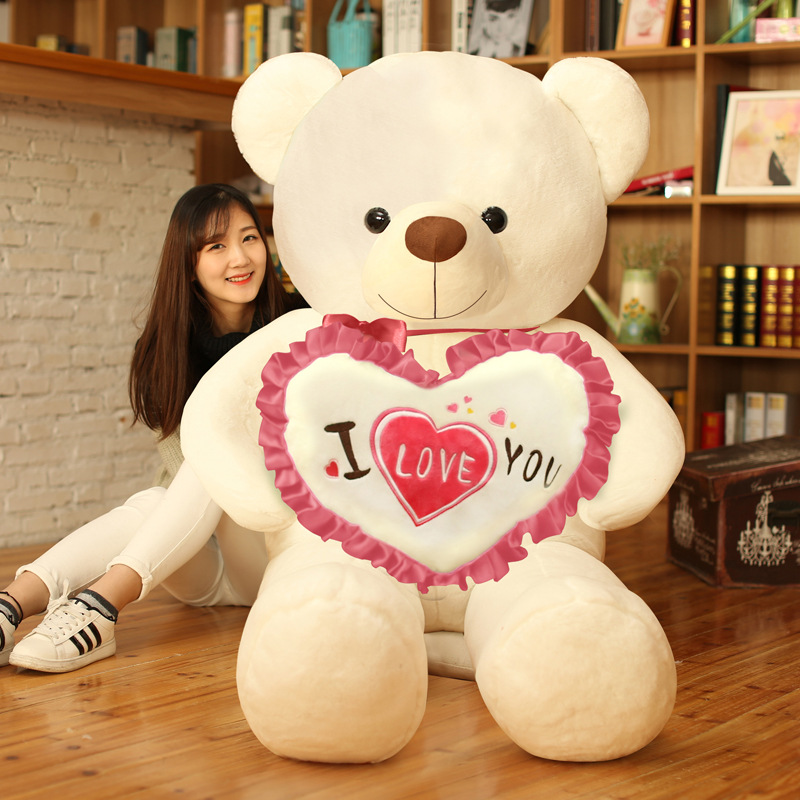 Plush Toy Holding-Heart Bear Teddy Bear Doll Giant Panda Doll Huggy Bear Ragdoll Birthday Gift for Girlfriend
