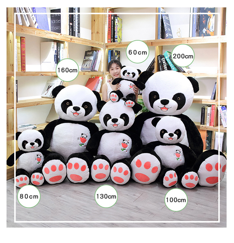 Smile Giant Panda Doll BEBEAR Teddy Bear Ragdoll Doll Cute Plush Toy Large Size Girls' Gifts