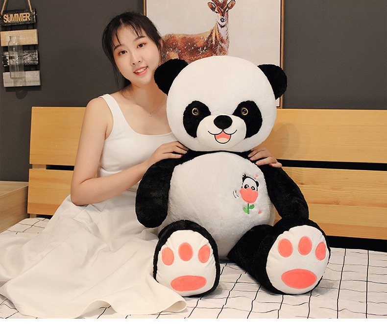 Smile Giant Panda Doll BEBEAR Teddy Bear Ragdoll Doll Cute Plush Toy Large Size Girls' Gifts