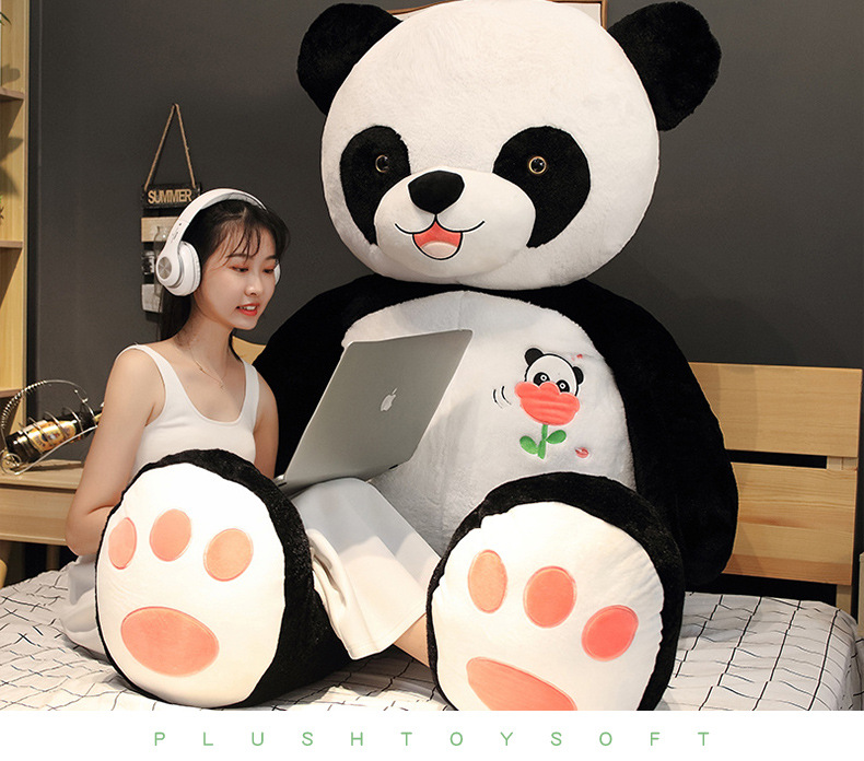 Smile Giant Panda Doll BEBEAR Teddy Bear Ragdoll Doll Cute Plush Toy Large Size Girls' Gifts