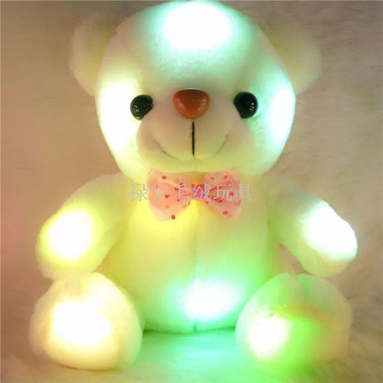 Led colorful music toys teddy Bear plush toy scarf bear Scarf Rabbit Valentine&#039;s Day gift
